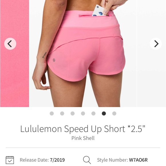 Size 6 2.5” Lululemon Speed Up Shorts Pink Shell - Picture 8 of 8